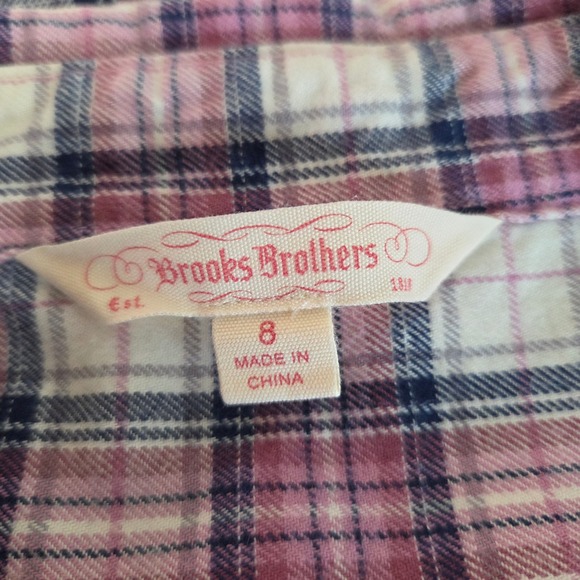 Brooks Brothers Pink Plaid Flannel Button Down Shirt 100% Cotton Preppy Size 8 - Picture 5 of 6